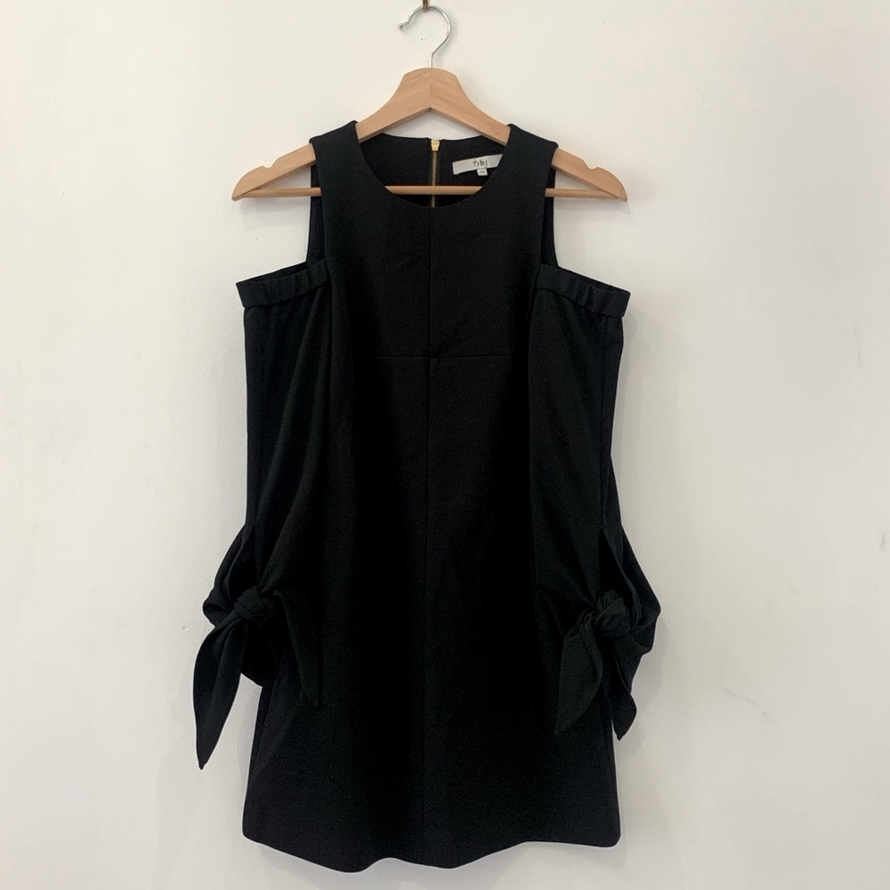 Sold ✖️ Tibi Cold-Shoulder Tie-Sleeve Crepe Minidress